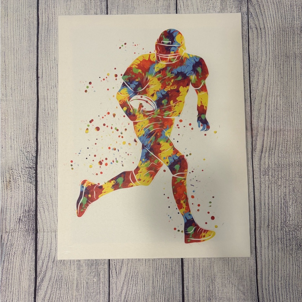 Football player canvas 11x15